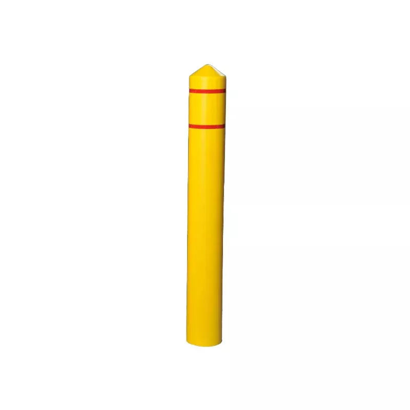 Eagle Bollard Post Sleeve – 57″ H x 8″ Diameter – Yellow + Red Stripes