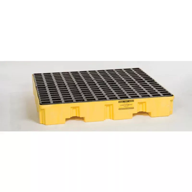 Eagle Low Profile Spill Containment Pallet – 4 Drum – No Drain – Yellow