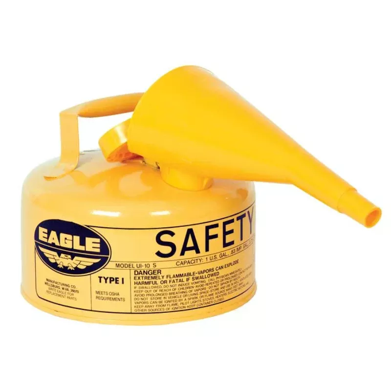 Eagle Safety Can - Type I Diesel Can With Funnel - 1 Gallon - Yellow
