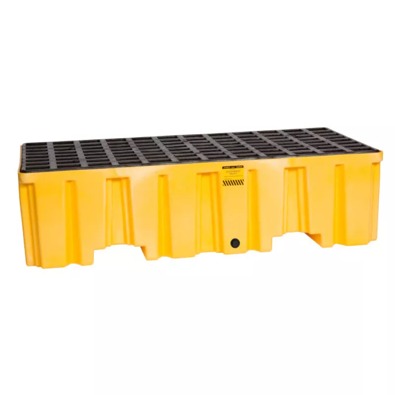 Eagle Spill Containment Pallet – 2 Drum – With Drain – Yellow