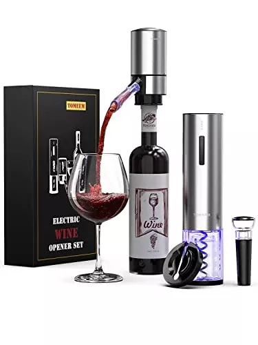 Electric Wine Opener Set, Tomeem Wine Gift Set with Rechargeable Wine Opener