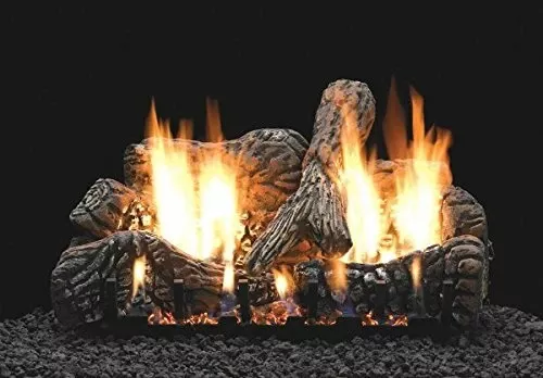 Empire Comfort Systems 24" Charred Oak Logset with Manual VF/V Slope Glaze Burner, LP