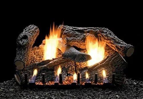 Empire Comfort Systems 30" Super Sassafras Logset with VF/V Slope Glaze Burner with Remote for On/Off and Flame Height, NG