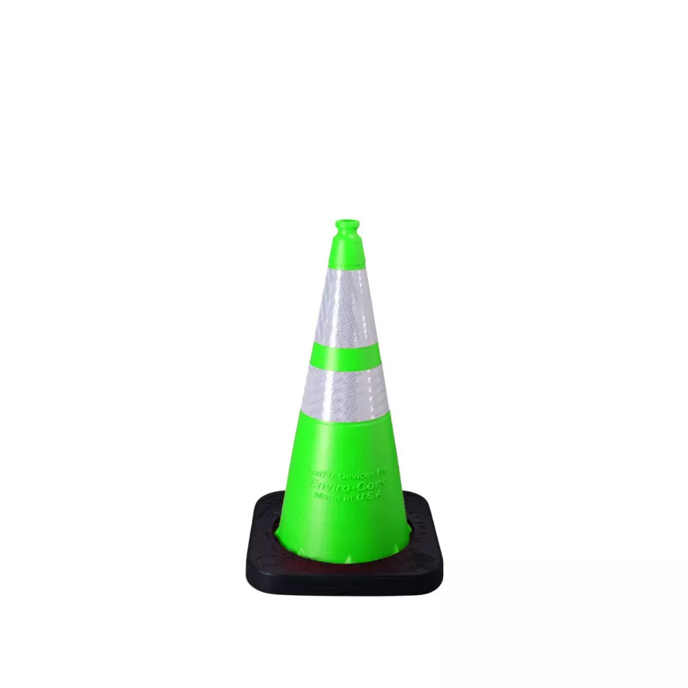 Enviro Cone 28″ Traffic Cone – Lime – 12 Lbs – 6″ + 4″ 3M Reflective Collar