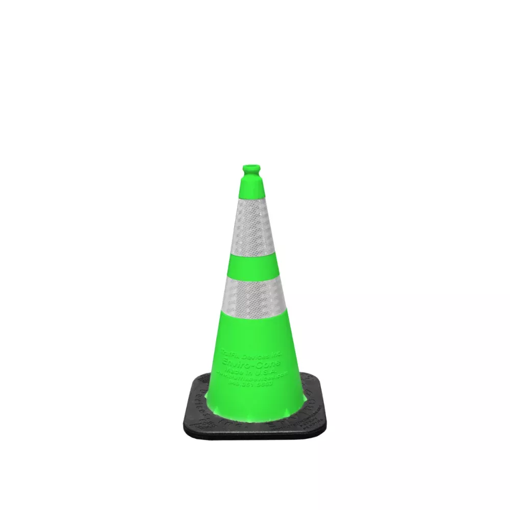 Enviro Cone 28″ Traffic Cone – Lime – 7 Lbs – 6″ + 4″ 3M Reflective Collar