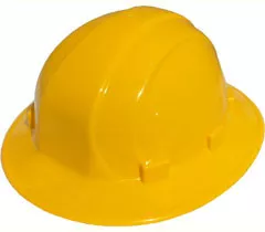 ERB Omega II Full Brim Hard Hats With Pin-Lock Suspensions Yellow