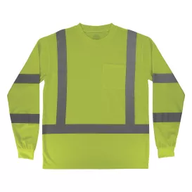 Ergodyne GloWear 8368 Type R Class 3 Essential Long Sleeve T-Shirt – Lime
