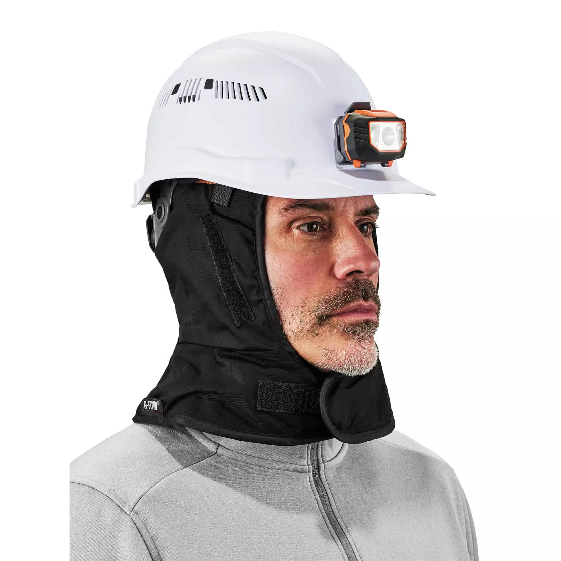 Ergodyne N-Ferno 6852 Winter Hard Hat Liner – 2-Layer, Fleece-Lined, Cotton Shell, Shoulder Length