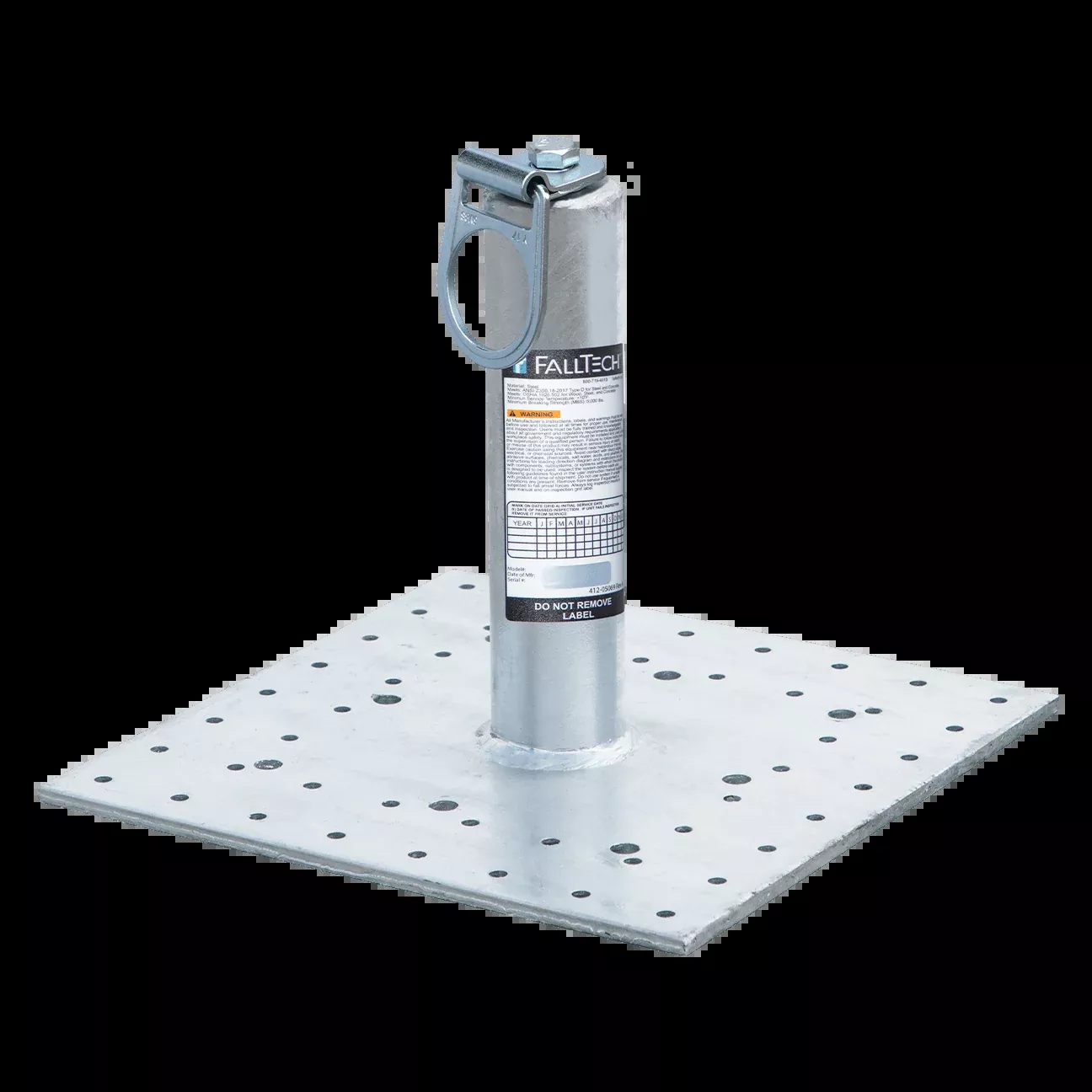 FallTech 18" Post Anchor with Swivel D-ring for Wood Concrete and Steel - 78218WCSSD