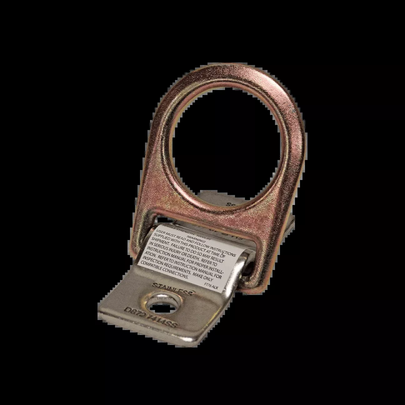 FallTech Bolt-on D-ring Anchor with Stainless Steel Installation Plate - 7414SS