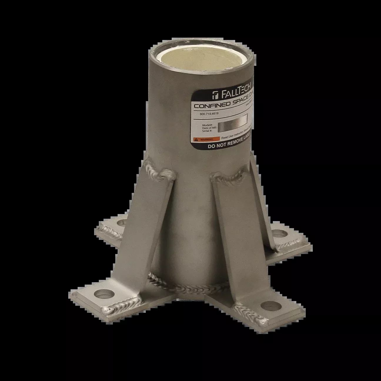 FallTech Floor-mount Stainless Steel Bolt-on Fixed Davit Base - 65060FMS