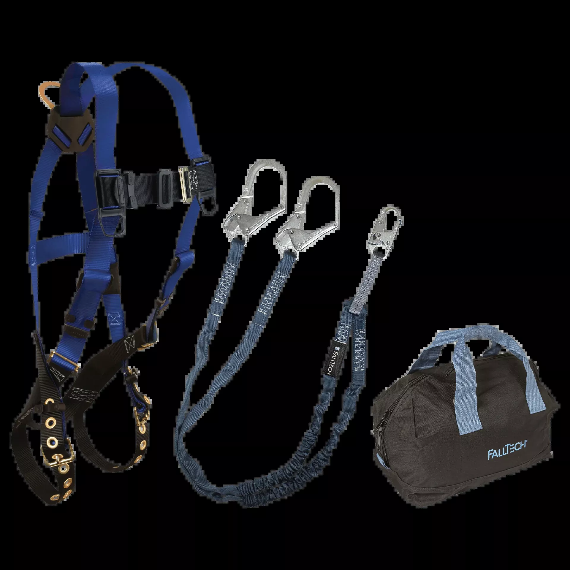 FallTech Harness and Lanyard 3-pc Kit Including Medium Storage Bag (7016 8259Y3 5006MP) - KIT169Y36P