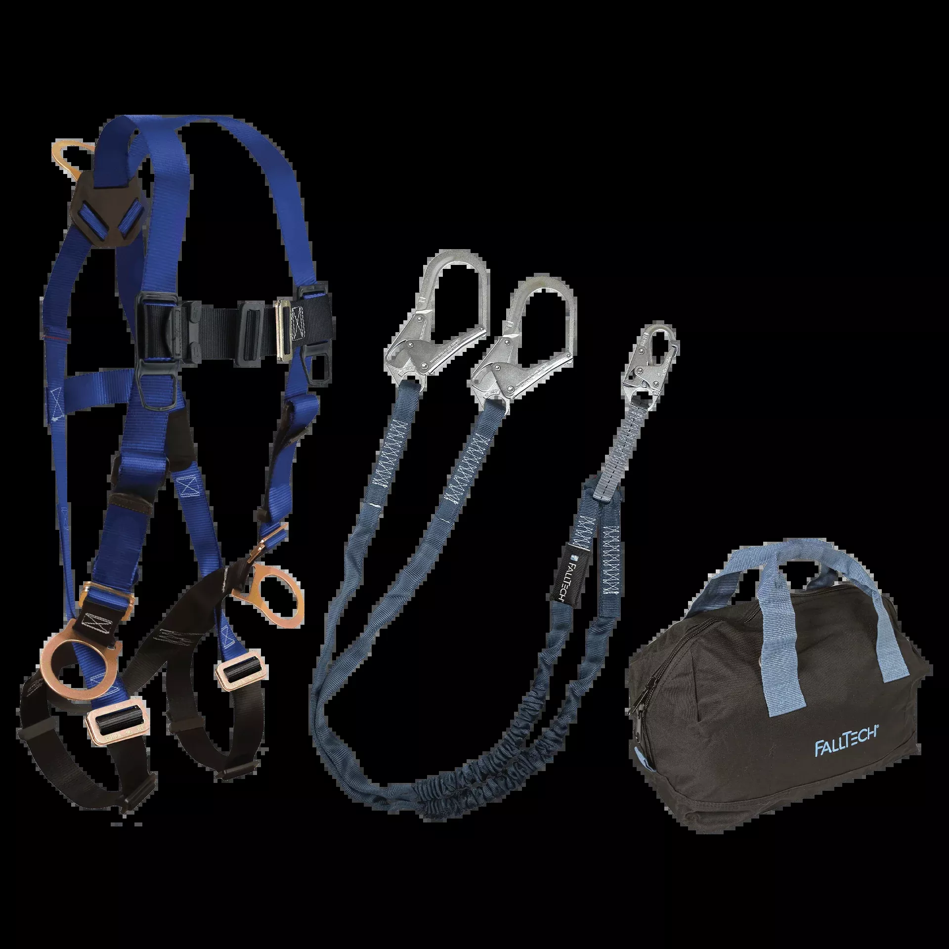 FallTech Harness and Lanyard 3-pc Kit Including Medium Storage Bag (7017 8259Y3 5006MP) – KIT179Y36P