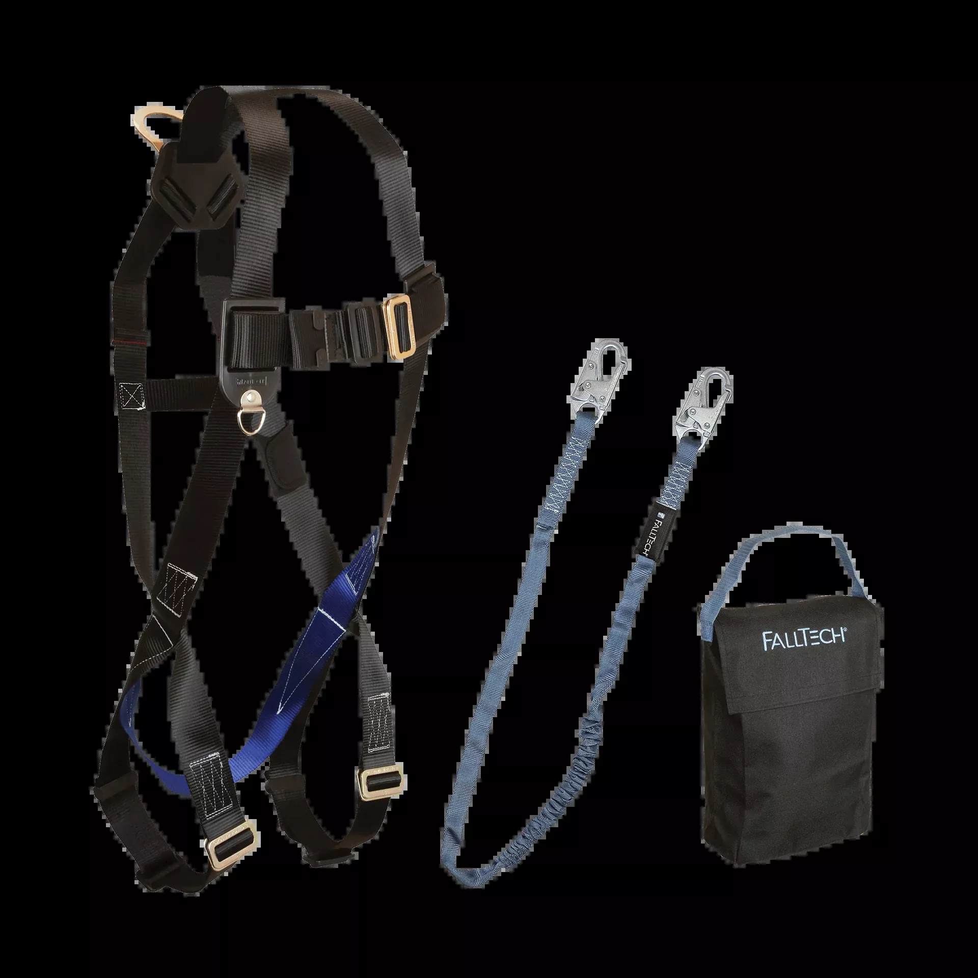 FallTech Harness and Lanyard 3-pc Kit Including Small Storage Bag (7007 8259 5005P) – KIT072595P