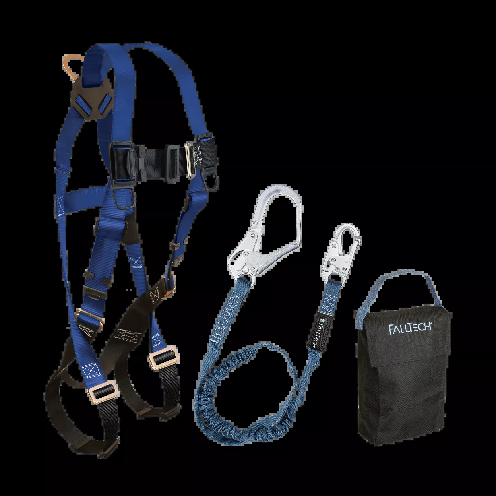 FallTech Harness and Lanyard 3-pc Kit Including Small Storage Bag (7015 82593 5005P) – KIT155935P
