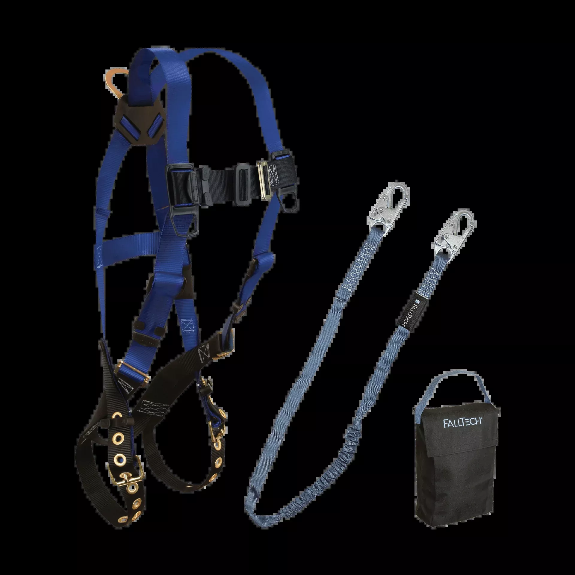 FallTech Harness and Lanyard 3-pc Kit Including Small Storage Bag (7016 8259 5005) – 9001HS