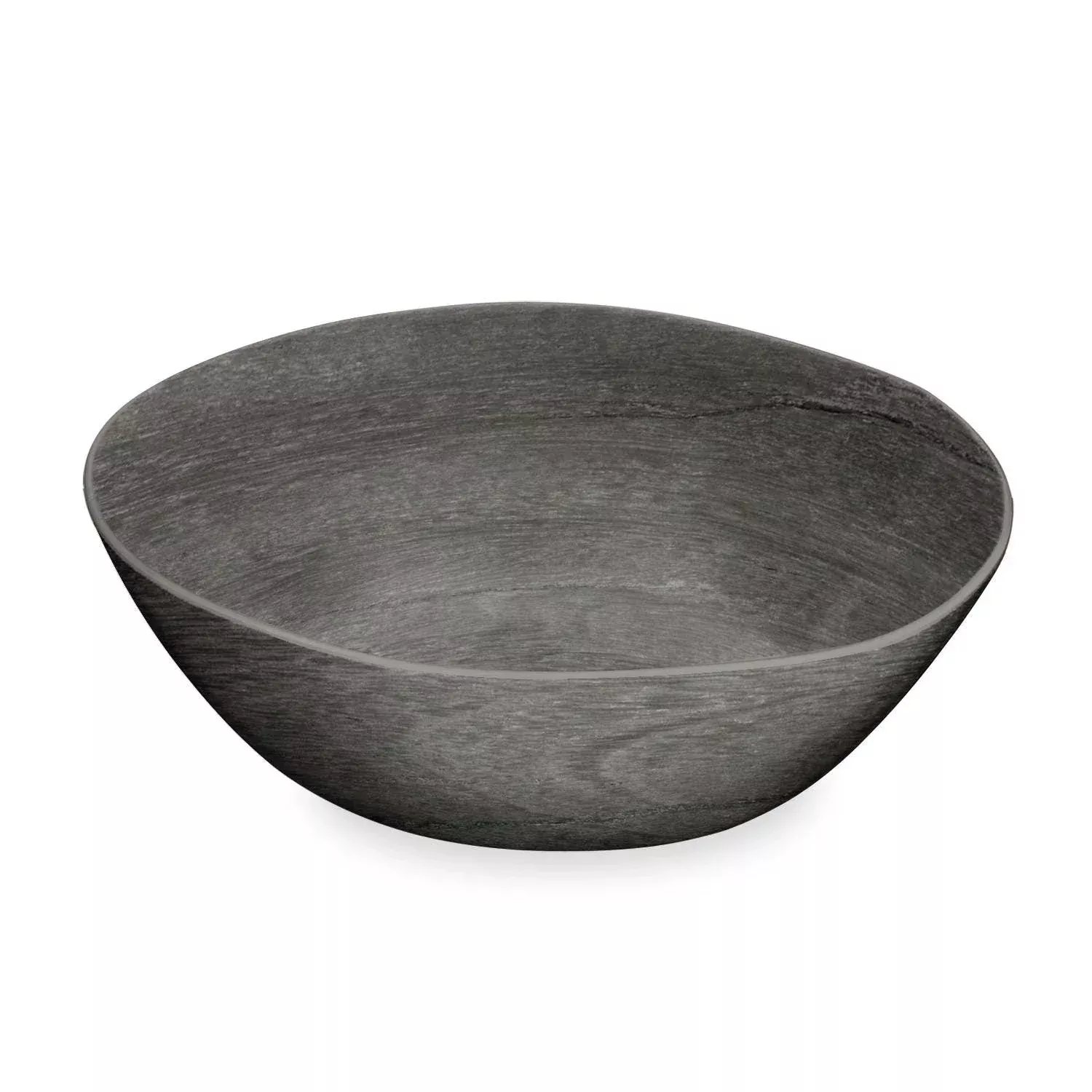 Faux Real Blackened Wood Low Bowl