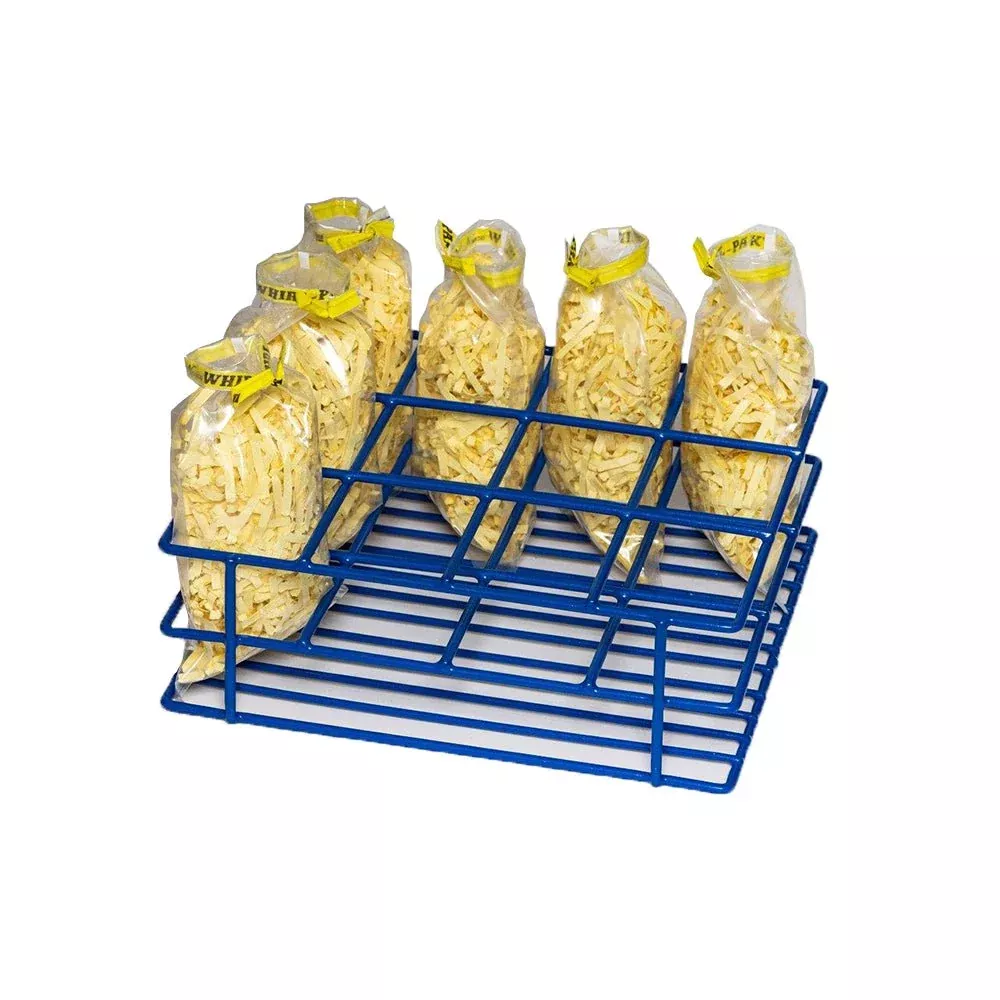 G-Line 4190 12-Socket Specimen Bag Rack Steel