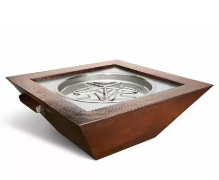 Gas Fire Pit Water Feature With Match Lit Ignition