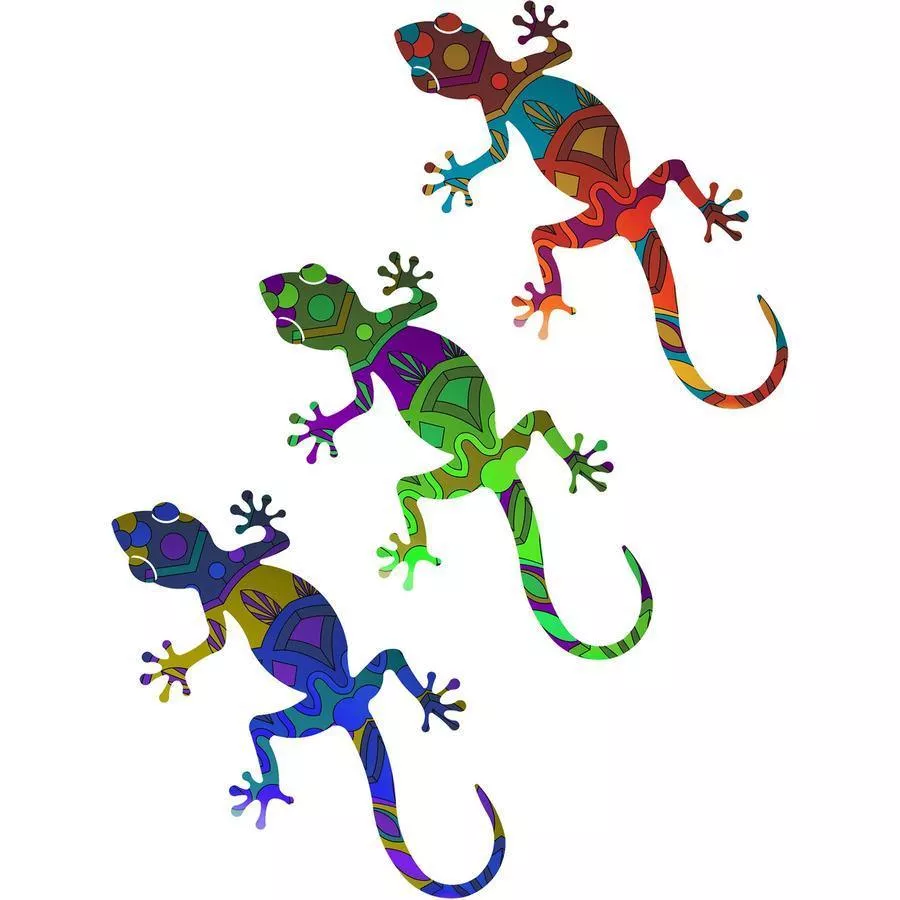 Gecko Set Metal Wall Art - Small