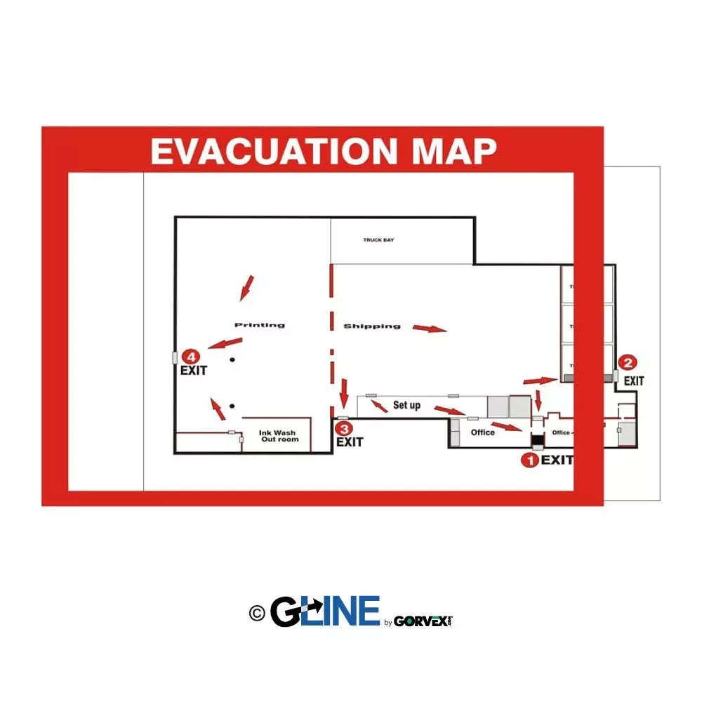 Glow Evacuation Map Holder for 11″X17″ Map – General Sign