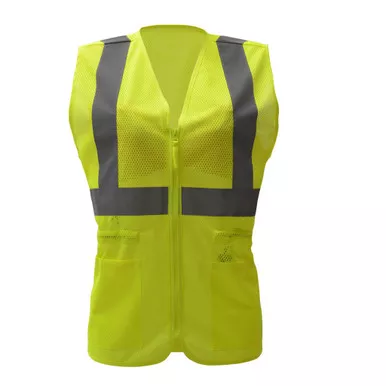 GSS Class 2 Hi Vis Lime Mesh Adjustable Ladies Vest 7803