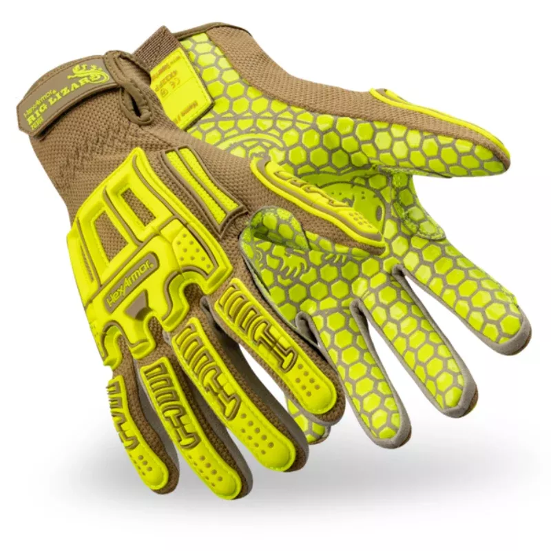 HexArmor Rig Lizard Hi Vis Cut Resistant Gloves – ANSI Cut Level – A6 – 2030X