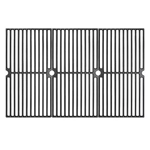 Hisencn 17.75 Inch Cooking Grate for Brinkmann Grill Replacement Parts, 810-2410-S, 810-2511-S, 810-8411-5, 810-7490-F, 810-8410-F, 810-8411-C, Porcelain Cast Iron Cooking Grids 17.75″ x 26.7″, 3-Pack