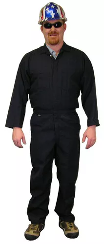 Indura Flame Resistant Coverall (9 Ounce) Navy Blue Color ~ Size Medium