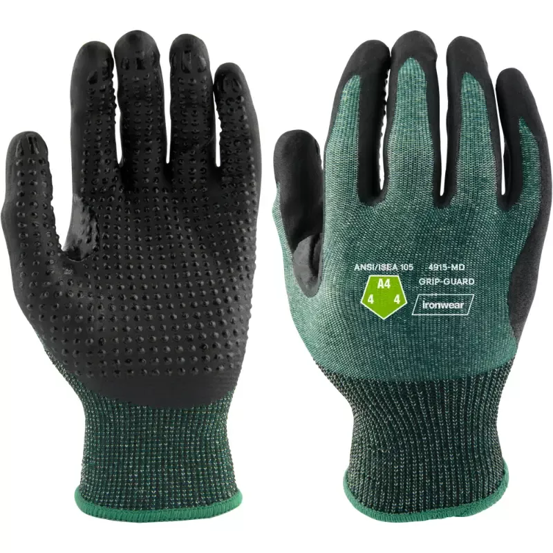 Ironwear Cut Resistant Grip Gloves – ANSI Cut Level A4 – 12 Pcs Pack – 4915