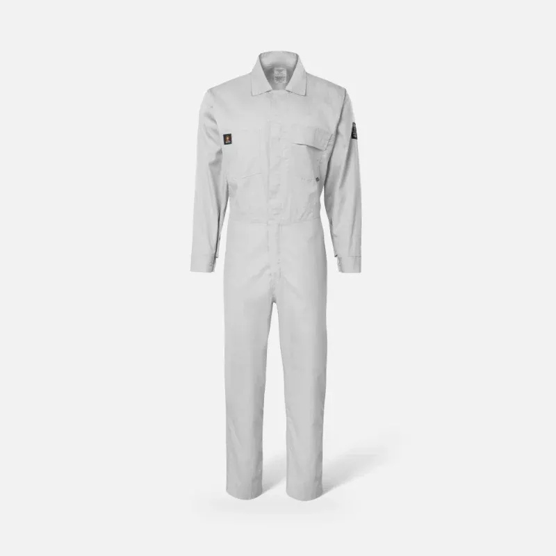 Ironwear Flame Resistant Ripstop Coverall - Metal Zipper Front Closure- Gray - 6520FR