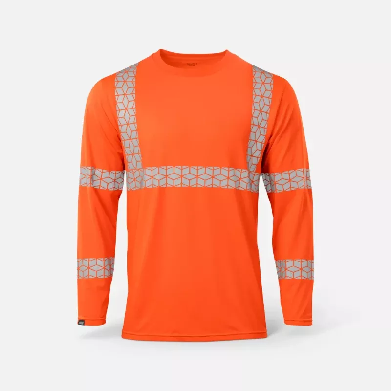 Ironwear High Visibility Long Sleeve Shirt - ANSI Class 3 Type R - Orange - 7146