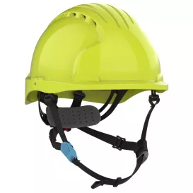 JSP Evolution EV6252SV Deluxe Vented Short Brim Safety Helmet - Wheel Ratchet Suspension - Yellow