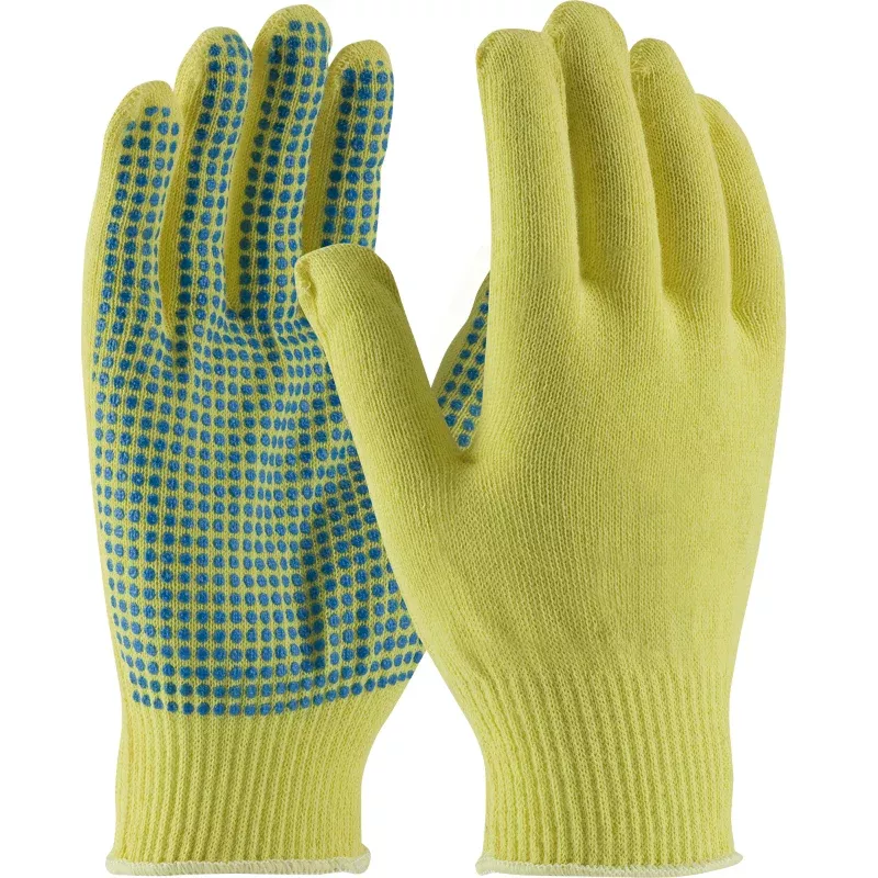 Kut Gard Cut Resistant Gloves – ANSI Cut Level – A2 – PVC Dot Grip – Yellow – 08-K200PD