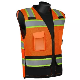 Liberty Safety C16042 HiVizGard Class 2 Black Bottom Mesh Surveyor Safety Vest – Orange