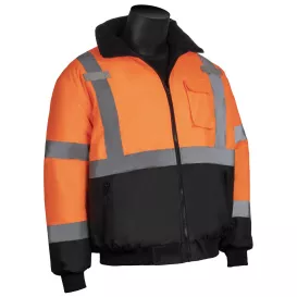 Liberty Safety C16725 HiVizGard Class 3 Black Bottom Bomber Safety Jacket – Orange