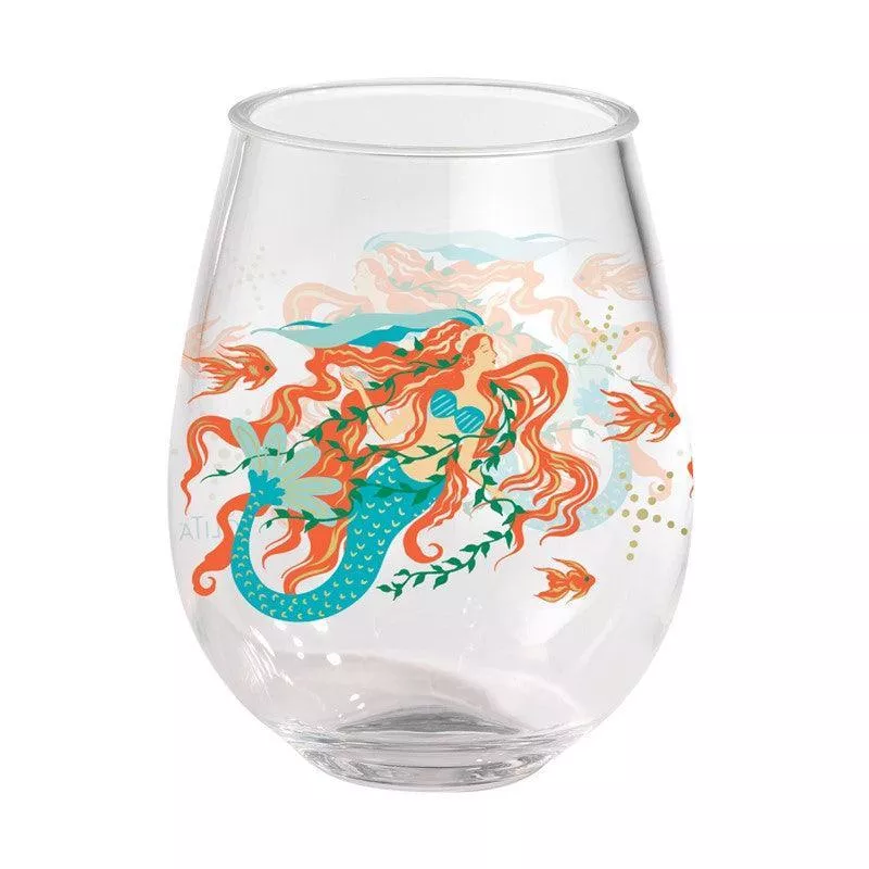 Lolita Mermaid 15oz Stemless Wine Glasses - Set of 2