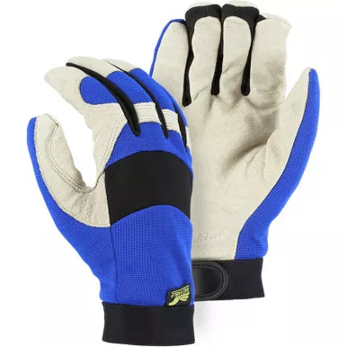 Majestic Box of 12 Pair Blue Winter Lined Bald Eagle Mechanics Gloves 2152TW