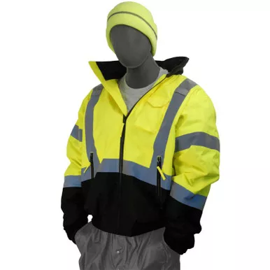 Majestic Class 3 Hi Vis Yellow Black Bottom Bomber Jacket 75-1311