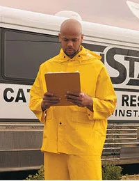 MCR Classic FR Rainsuits, 35 Mil Yellow PVC 3 piece Rainsuit ~ Size 6X