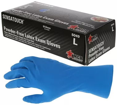 MCR Safety Powder-Free Latex Exam Gloves (50 Count) Large Size