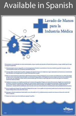 Medical Hand Washing Poster (18 by 24 inch) - SPANISH