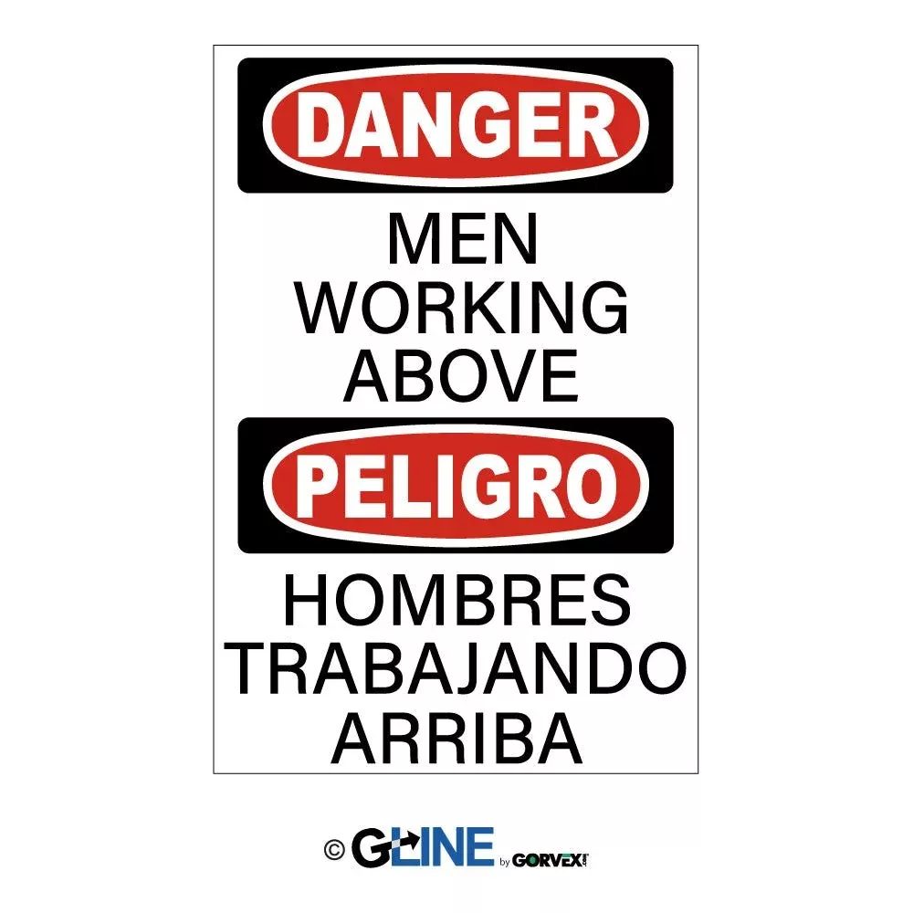 Men Working Above Peligro Hombres Trabajando Arriba Sign