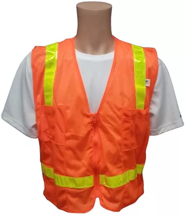 MESH Surveyors Vest Orange Lime Stripes-2XL