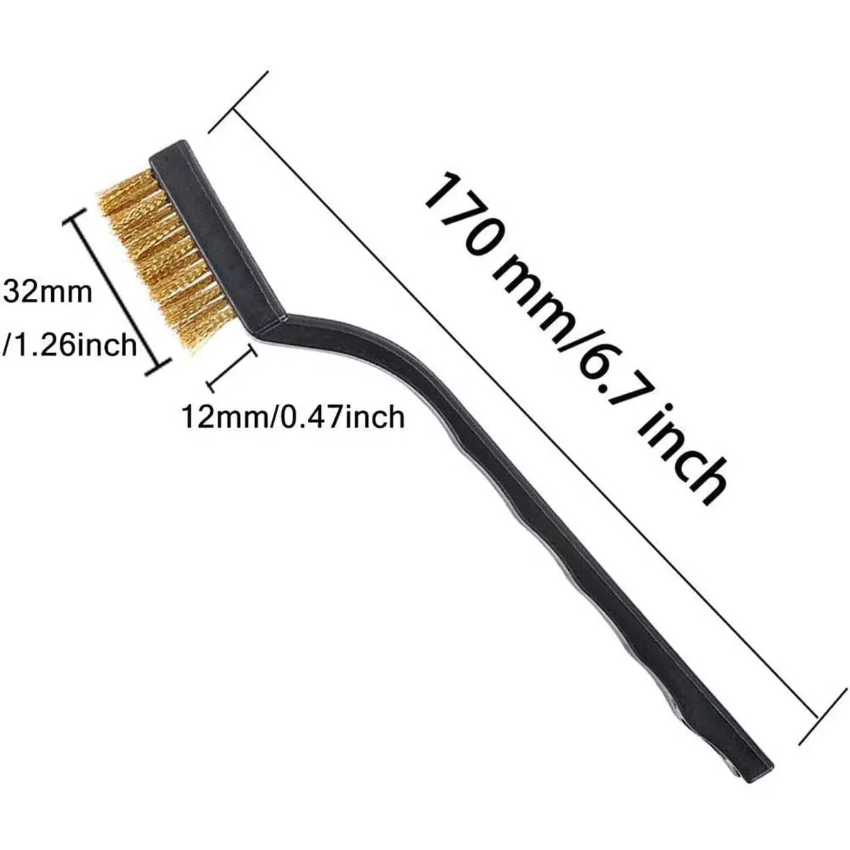 Mini Fine Wire Brush Brass Brush Medium Wire Bristle for Cleaning Welding Slag and Rust (Brass)