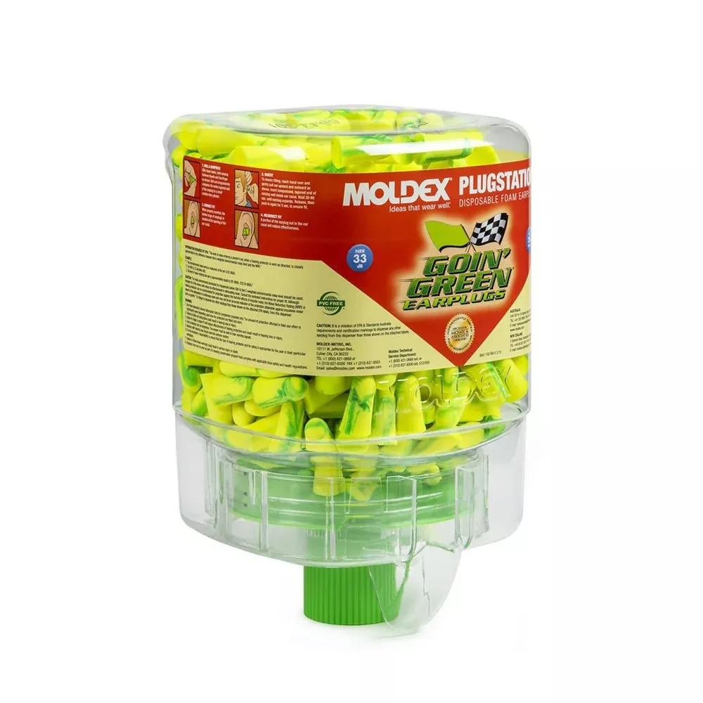 Moldex PlugStation 250 Pairs Goin Green 6646, NRR 33, 1 dispenser
