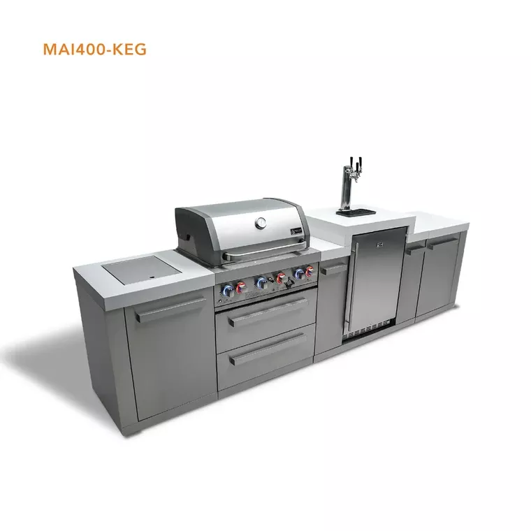 Mont Alpi 4-Burner Original Series Island with Kegerator - MAi400-KEG