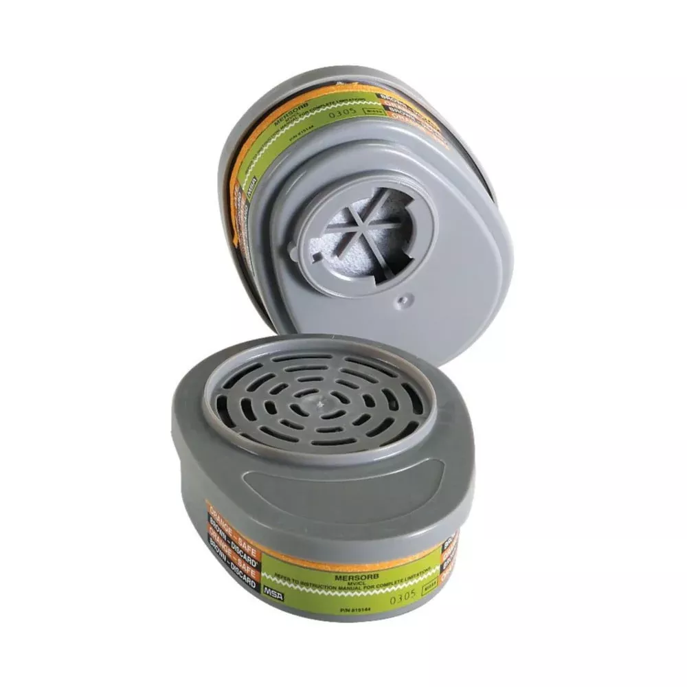 MSA-815361 Chlorine/Mercury Vapor MERSORB Respirator Cartridge, 1 pair
