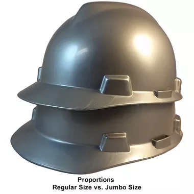 MSA Cap Style Large Jumbo Hard Hats with Staz-On Suspensions Silver