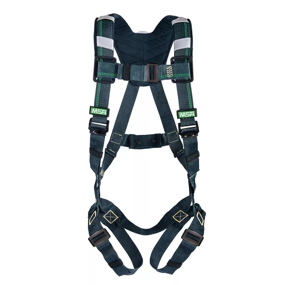 MSA EVOTECH Arc Flash Harness, Qwik-Fit Leg Strap, Back Steel D-Ring